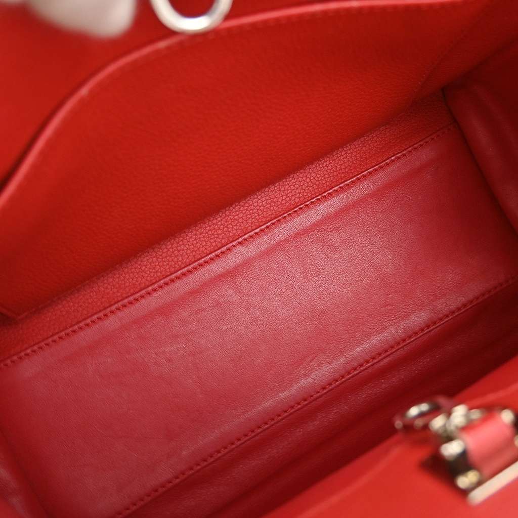 Louis Vuitton City Steamer Handbag Red Leather Good condition - Inside View