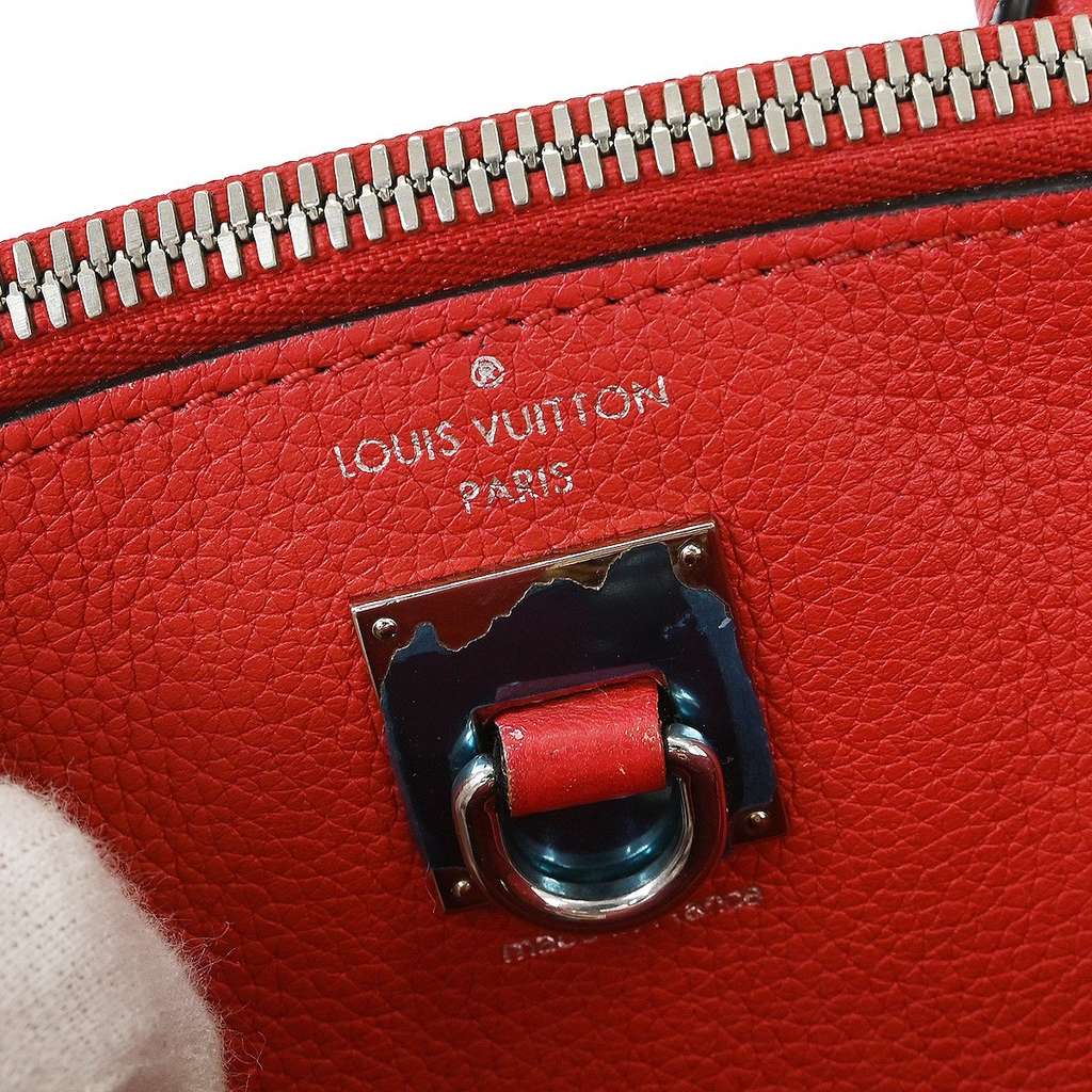 Louis Vuitton City Steamer Handbag Red Leather Good condition - Model View