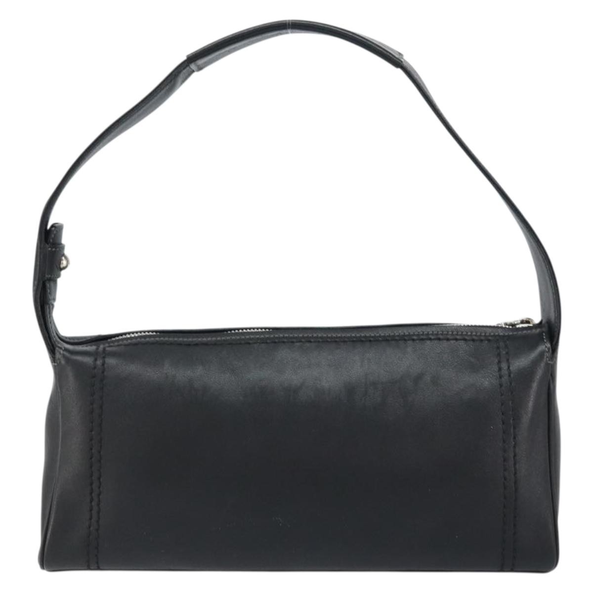 Salvatore Ferragamo Gancini Shoulder Bag Black Leather Good condition - Back View