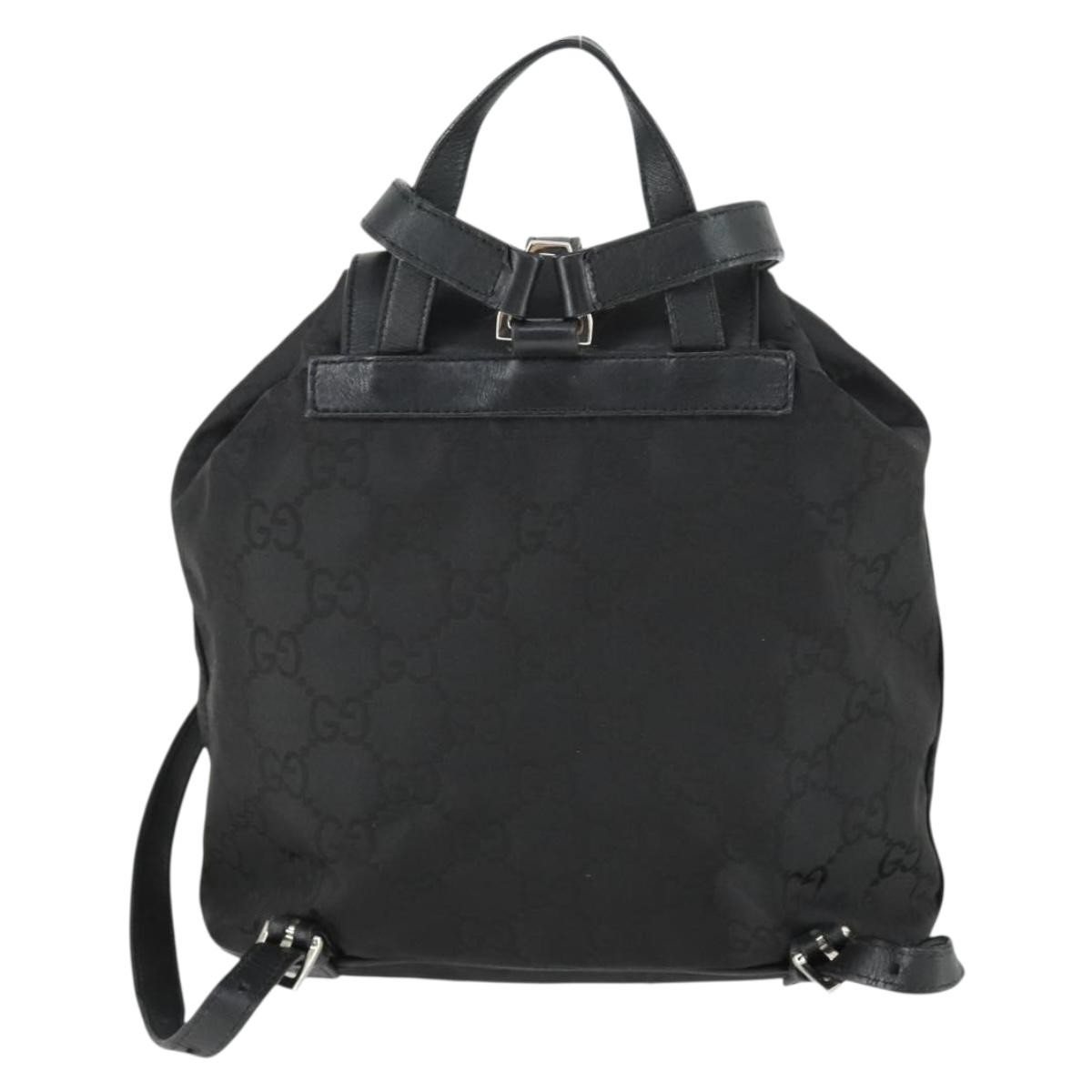 Gucci Vintage Jackie Backpack Black Canvas Good condition - Back View