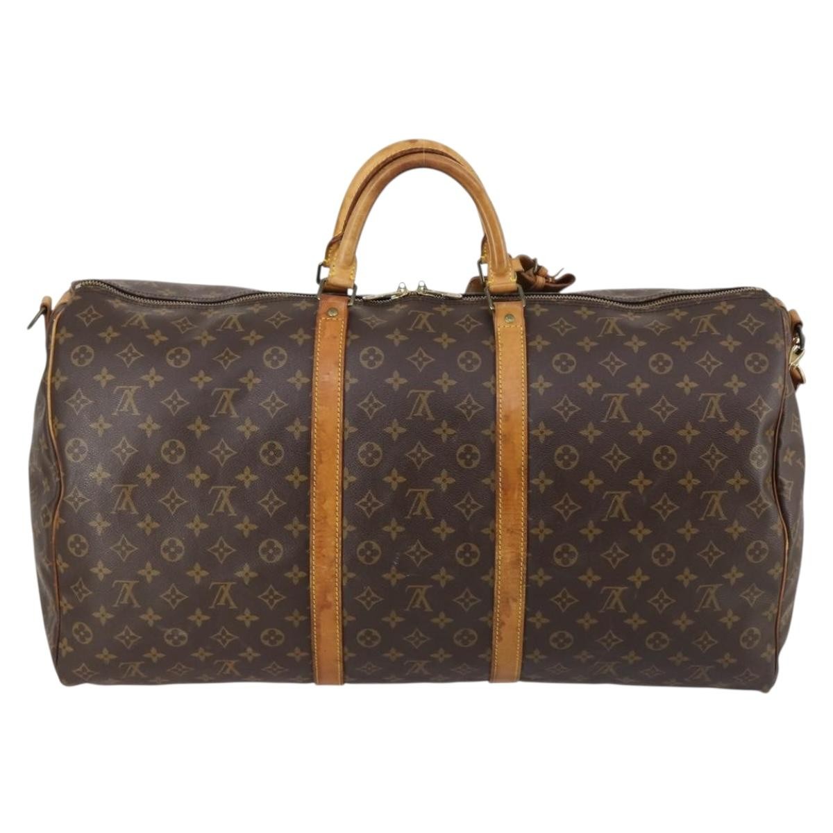 Louis Vuitton Keepall Bandouliere Bag Brown Canvas Good condition - Back View