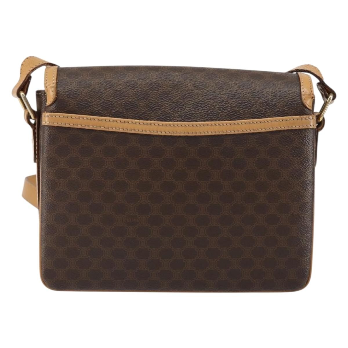 Celine Vintage Macadam Shoulder Bag Brown Canvas Good condition - Back View