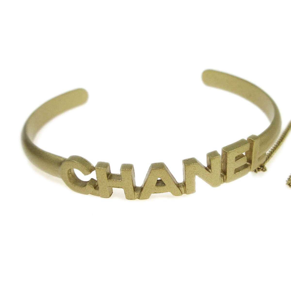 Chanel Logo Cuff with CC Ring Gold Gold Good condition - Back View