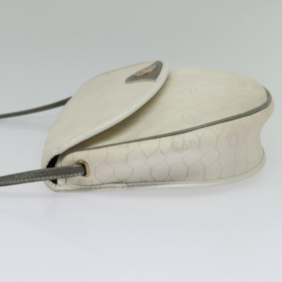 Christian Dior Vintage Honeycomb Shoulder Bag White Canvas Good condition - Inside View