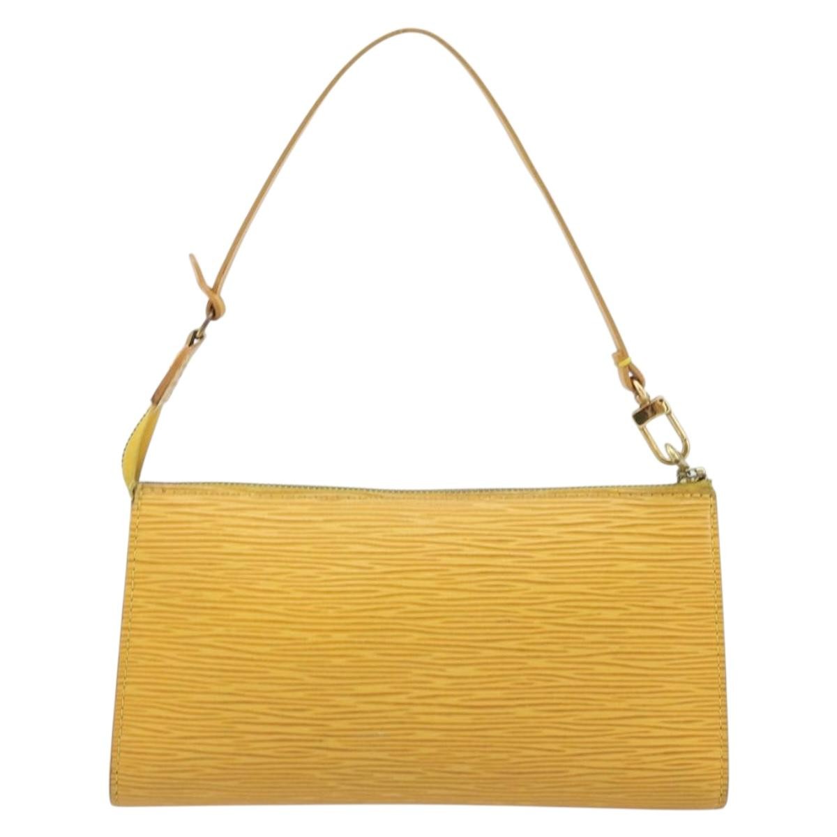 Louis Vuitton Pochette Accessoires Yellow Leather Fair condition - Back View