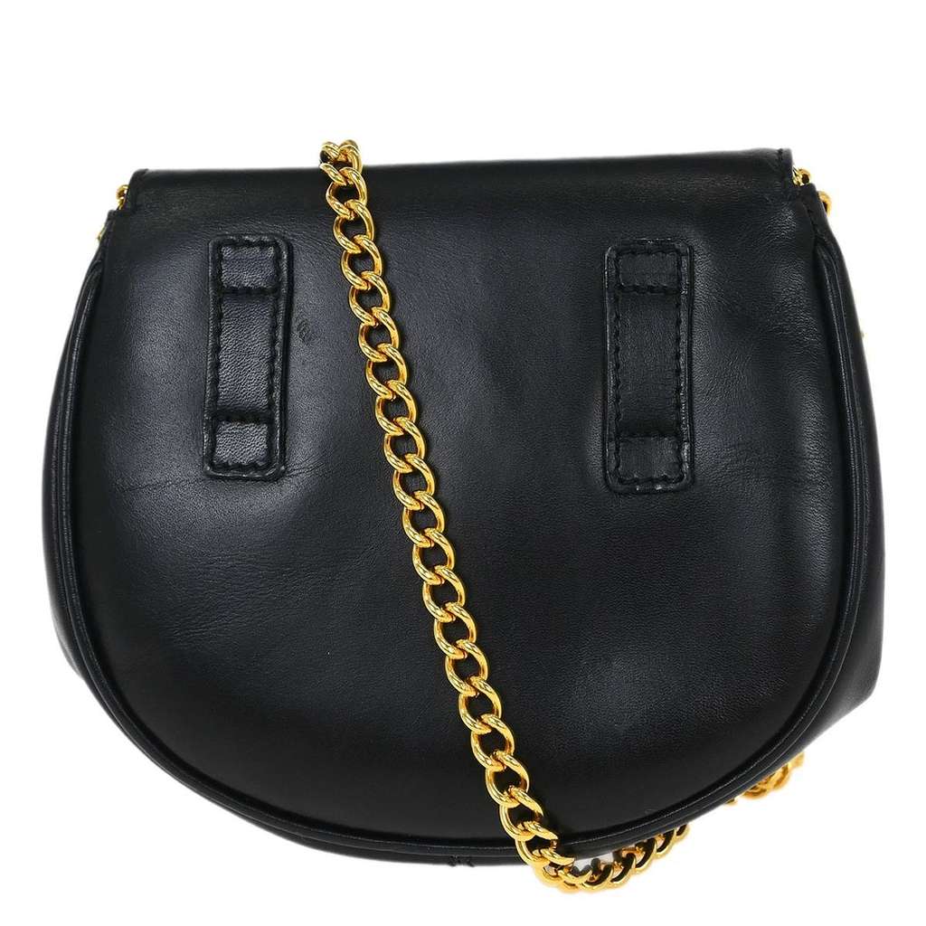 Salvatore Ferragamo Gancini Shoulder Bag Black Leather Good condition - Back View