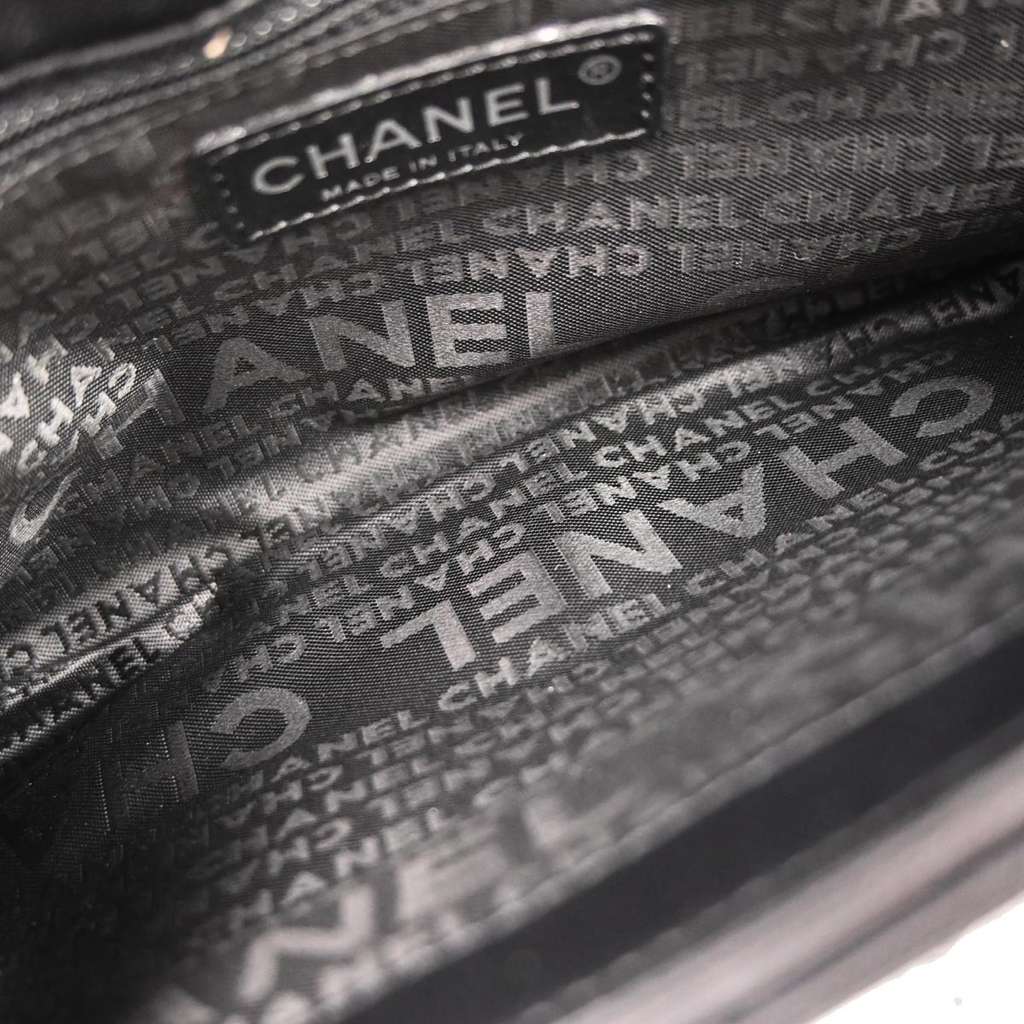 Chanel Camellia No.5 Chain Flap Bag Black Leather Good condition - Inside View