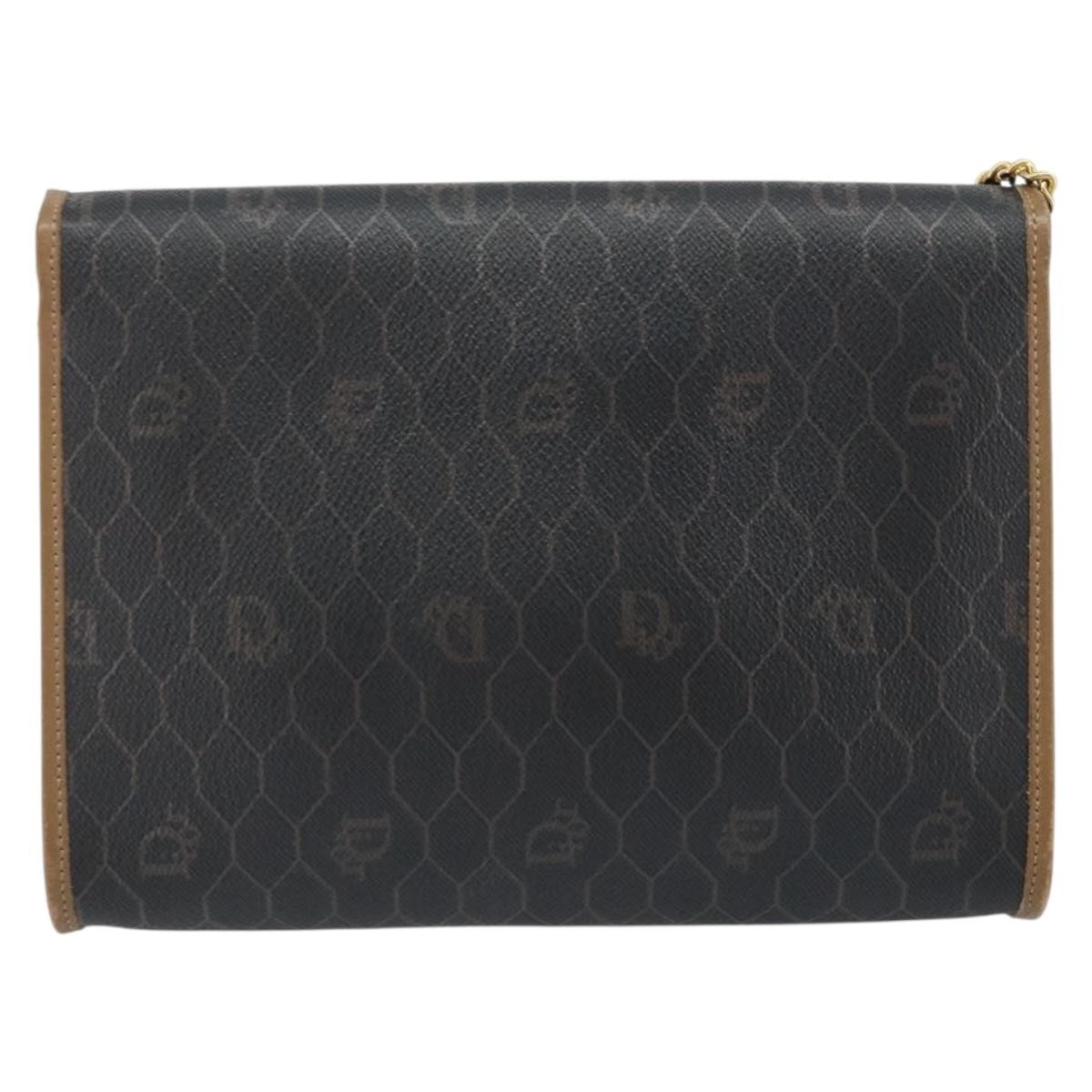 Christian Dior Vintage Honeycomb chain Black Canvas Fair condition - Inside View