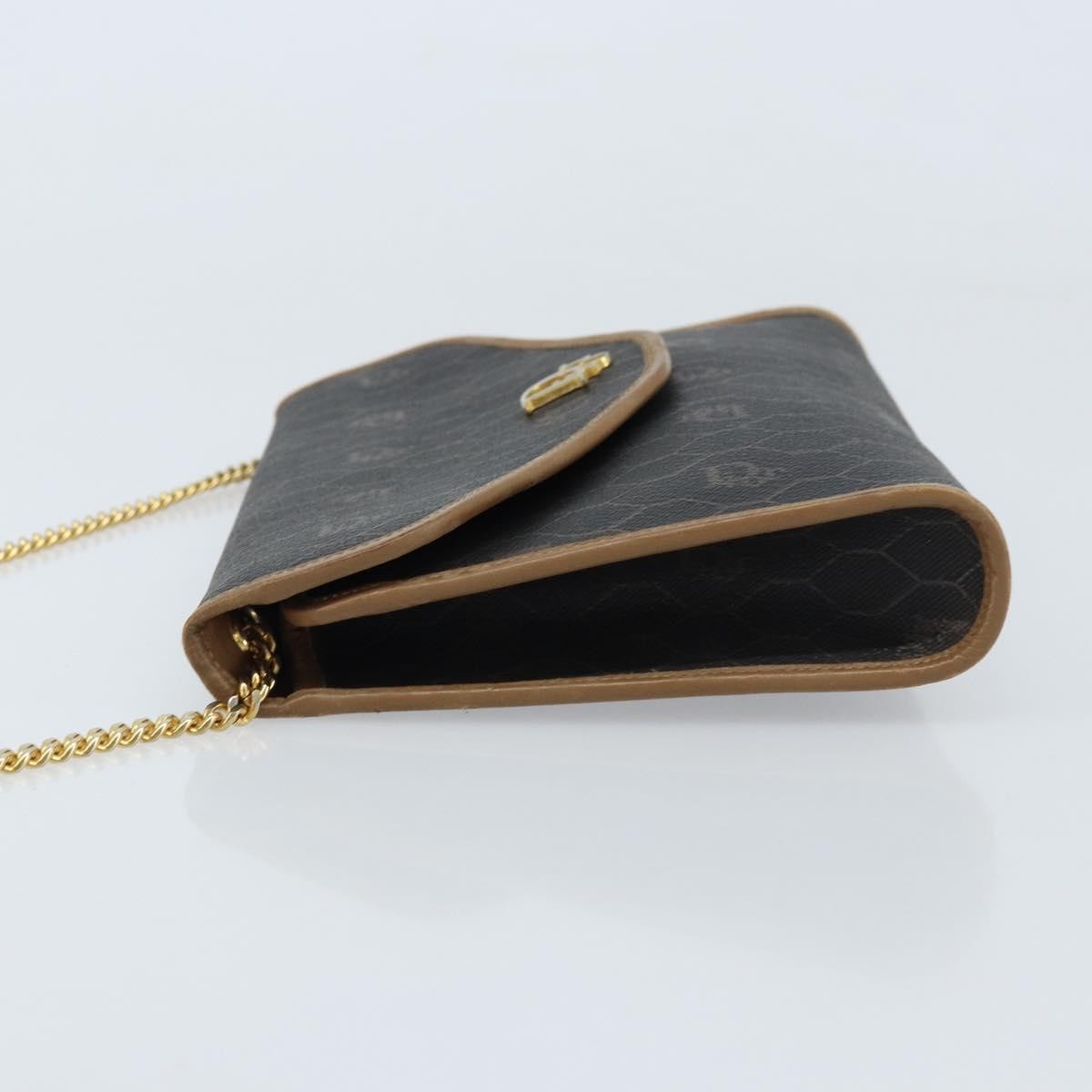 Christian Dior Vintage Honeycomb chain Black Canvas Fair condition - Box View