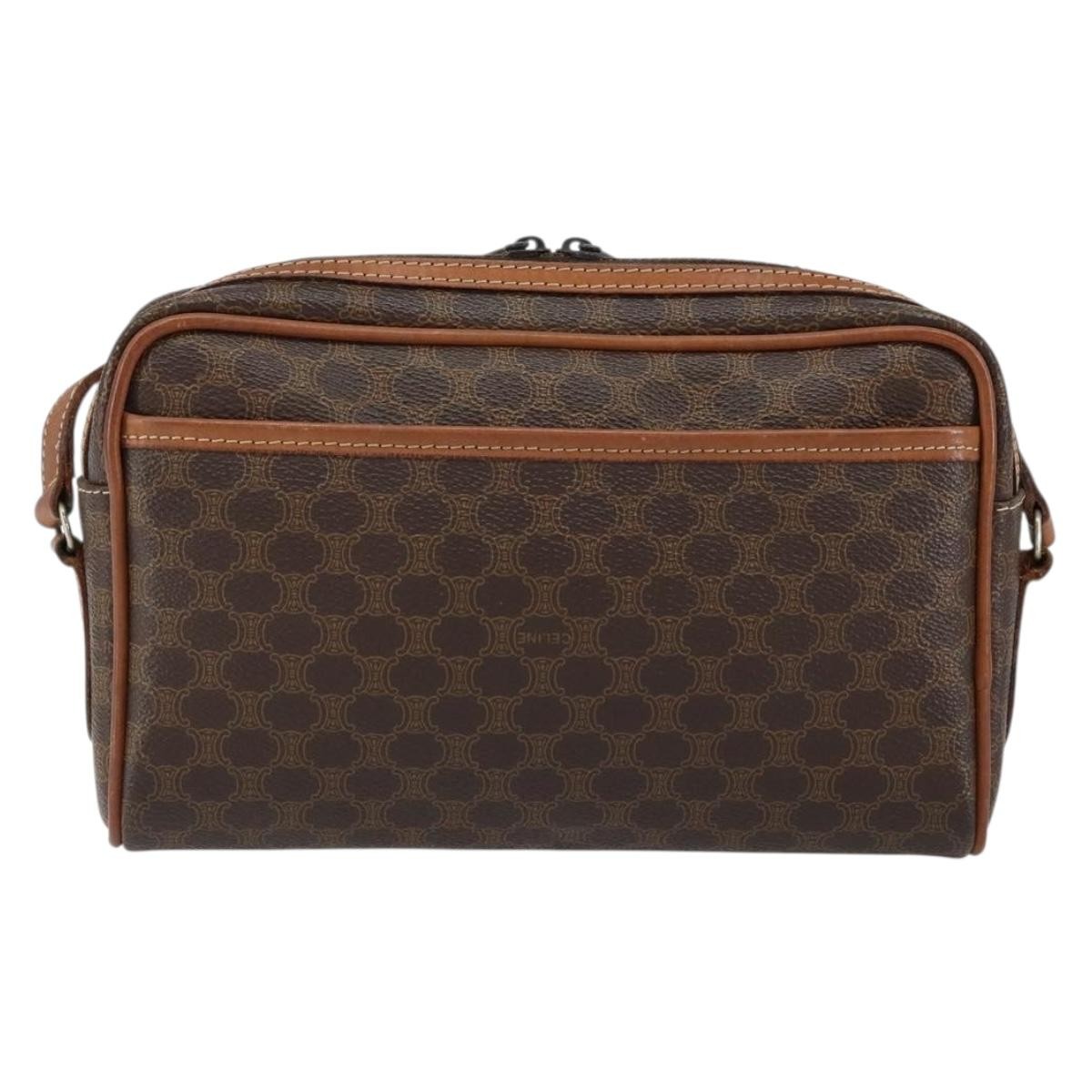 Celine Vintage Macadam Shoulder Bag Brown Canvas Good condition - Back View