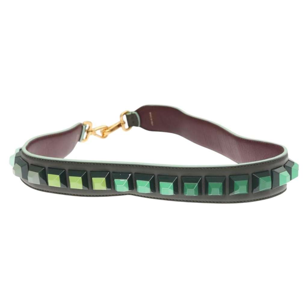 Fendi Strap You Shoulder Strap Green Leather Good condition - Back View