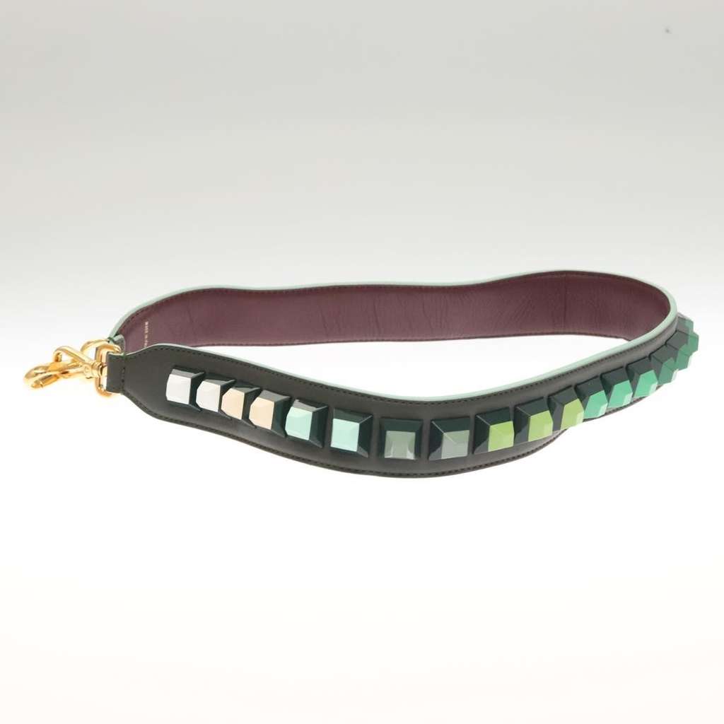 Fendi Strap You Shoulder Strap Green Leather Good condition - Inside View