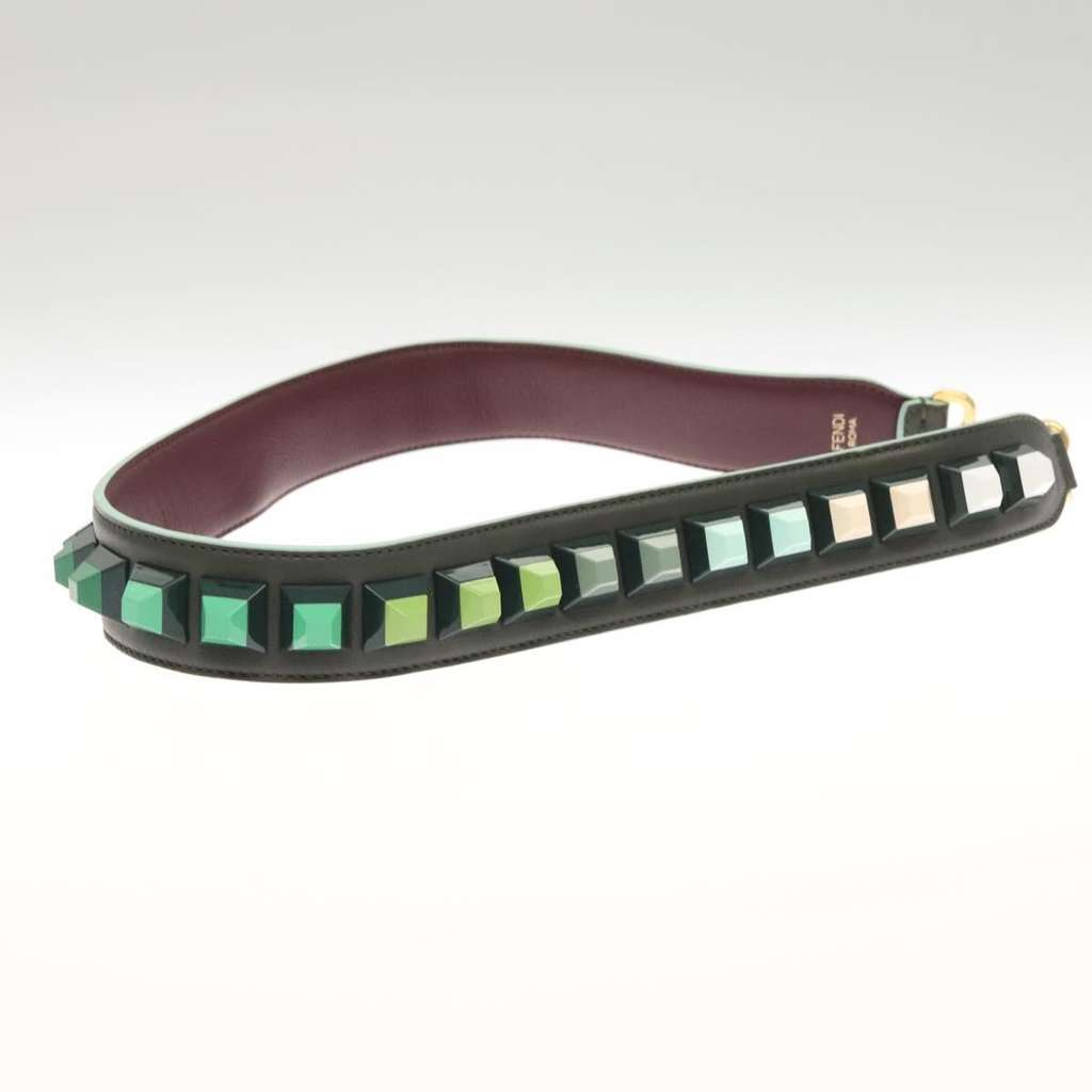 Fendi Strap You Shoulder Strap Green Leather Good condition - Model View