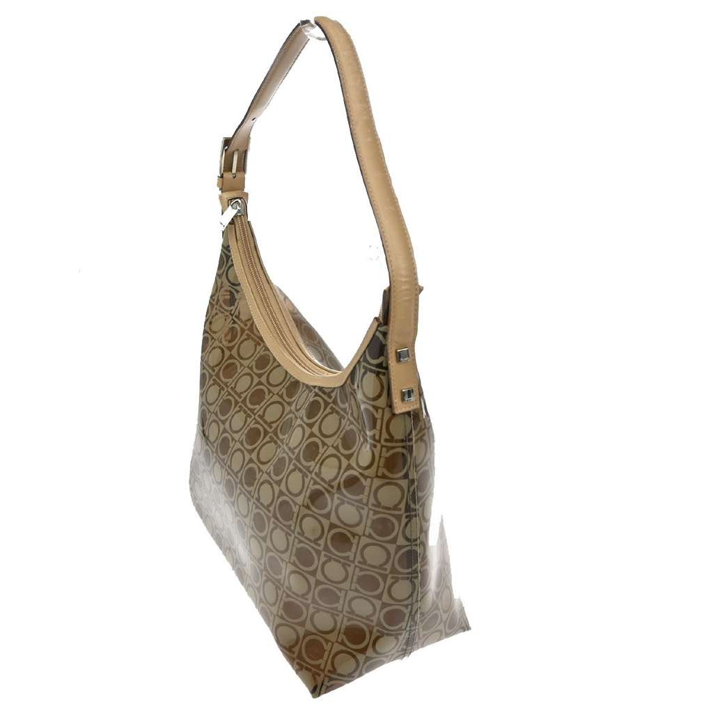 Salvatore Ferragamo Gancini Shoulder Bag Brown Plastic Good condition - Inside View
