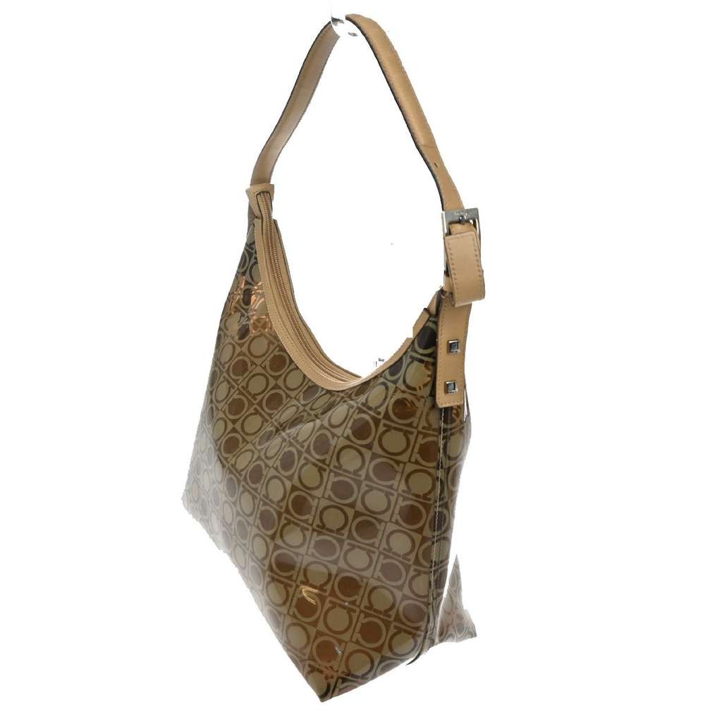 Salvatore Ferragamo Gancini Shoulder Bag Brown Plastic Good condition - Model View