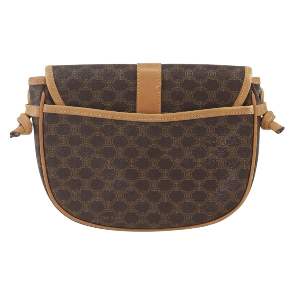 Celine Vintage Macadam Shoulder Bag Brown Canvas Good condition - Back View