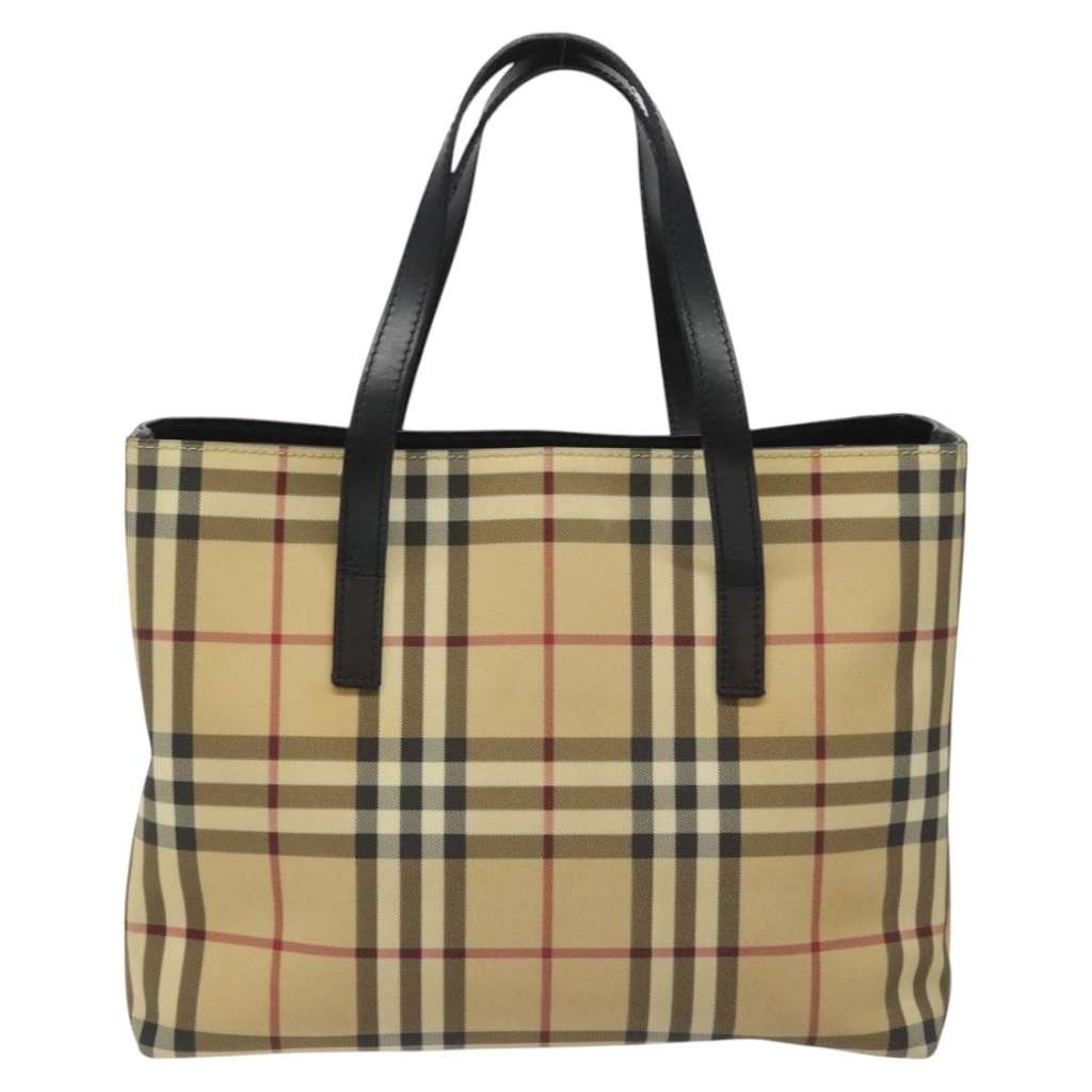 Burberry Nova Check Tote Beige Canvas Good condition - Back View