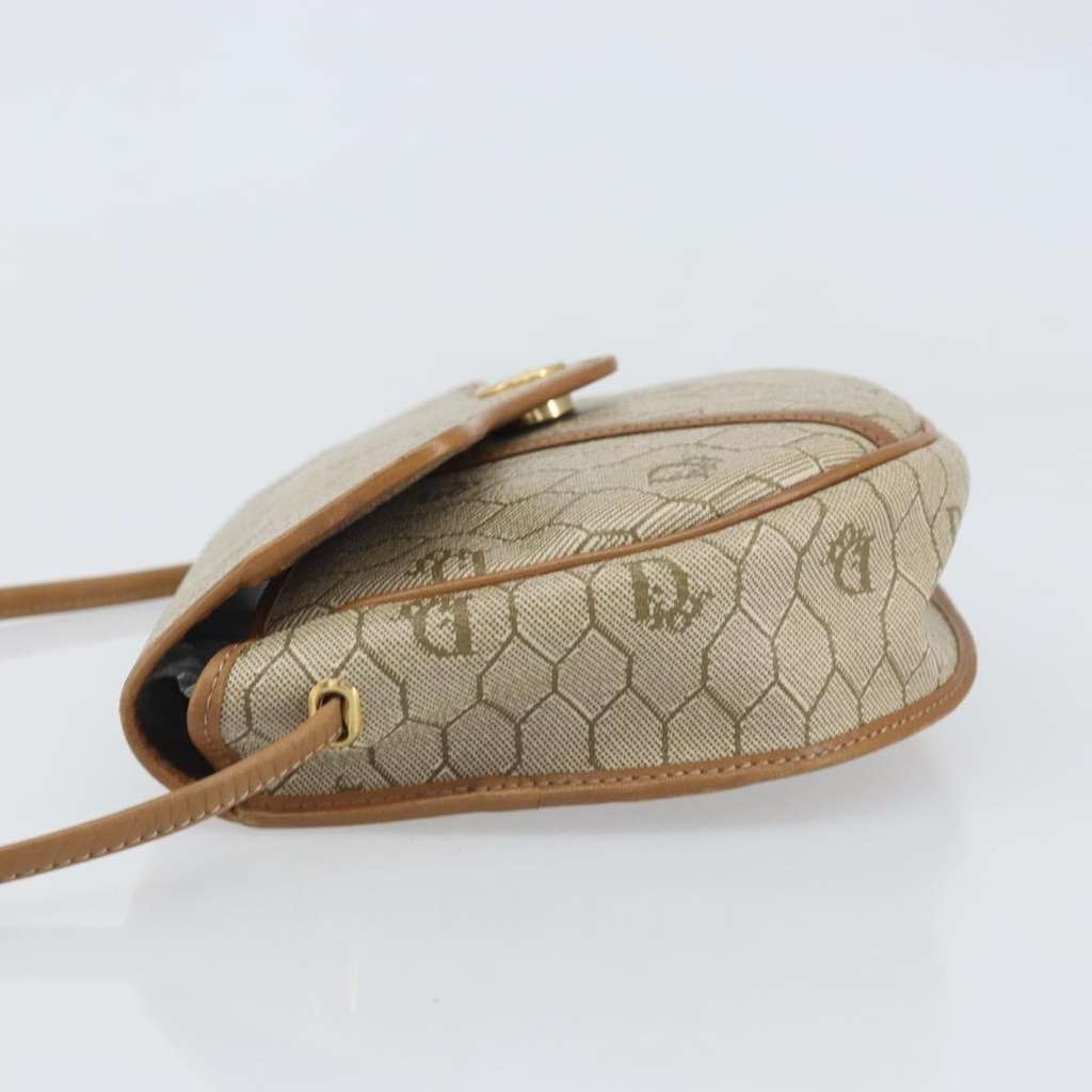 Christian Dior Vintage Honeycomb Shoulder Bag Beige Canvas Good condition - Model View