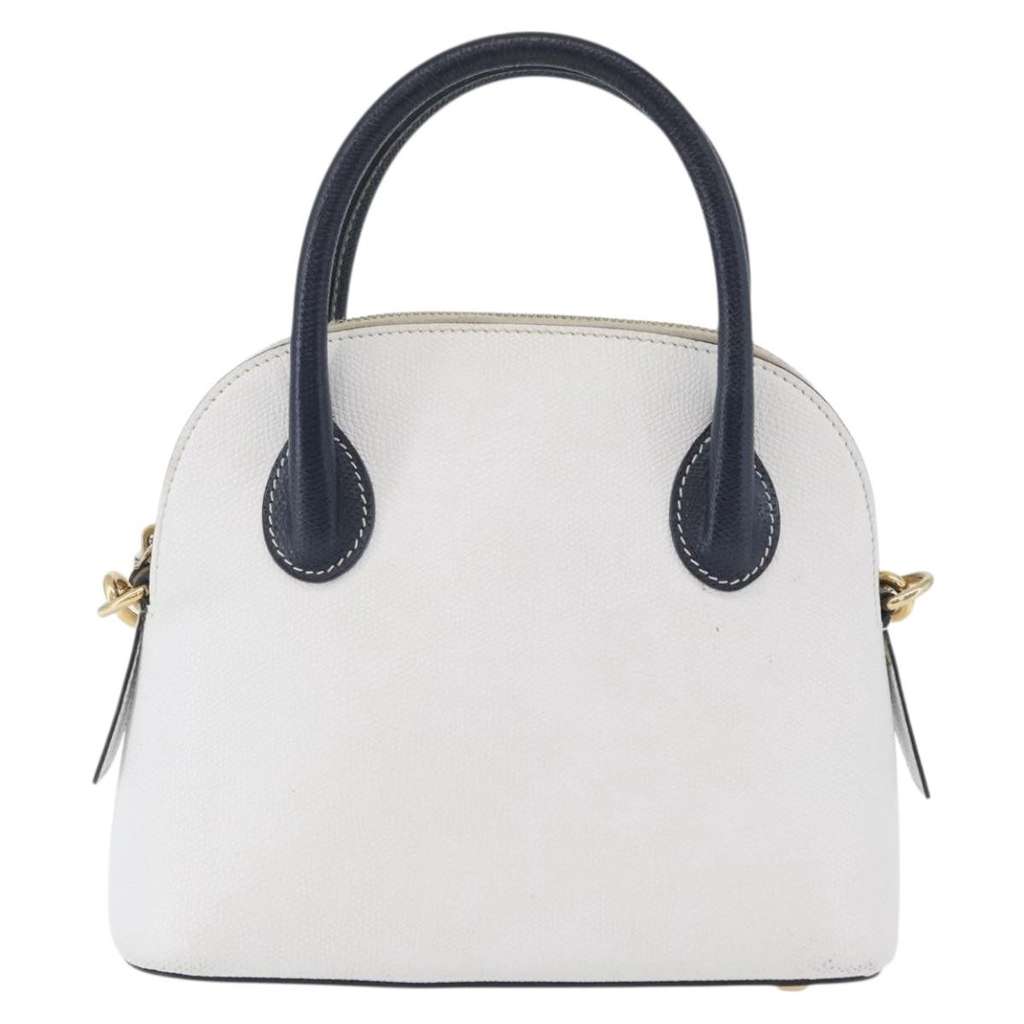 Celine Vintage Convertible Bowler Bag White Leather Fair condition - Back View