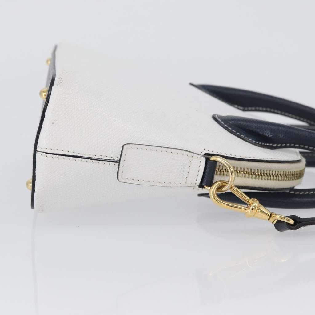 Celine Vintage Convertible Bowler Bag White Leather Fair condition - Inside View