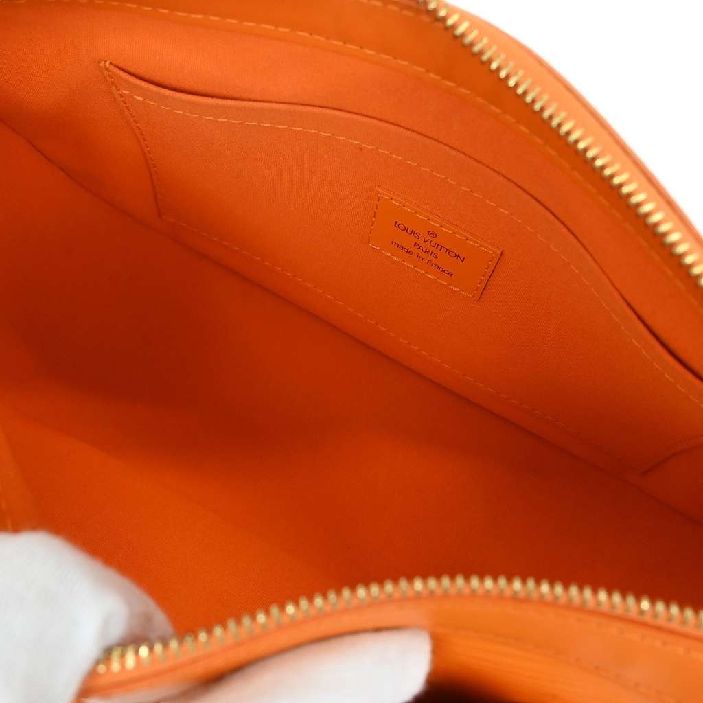 Louis Vuitton Danura Handbag Orange Leather Good condition - Inside View