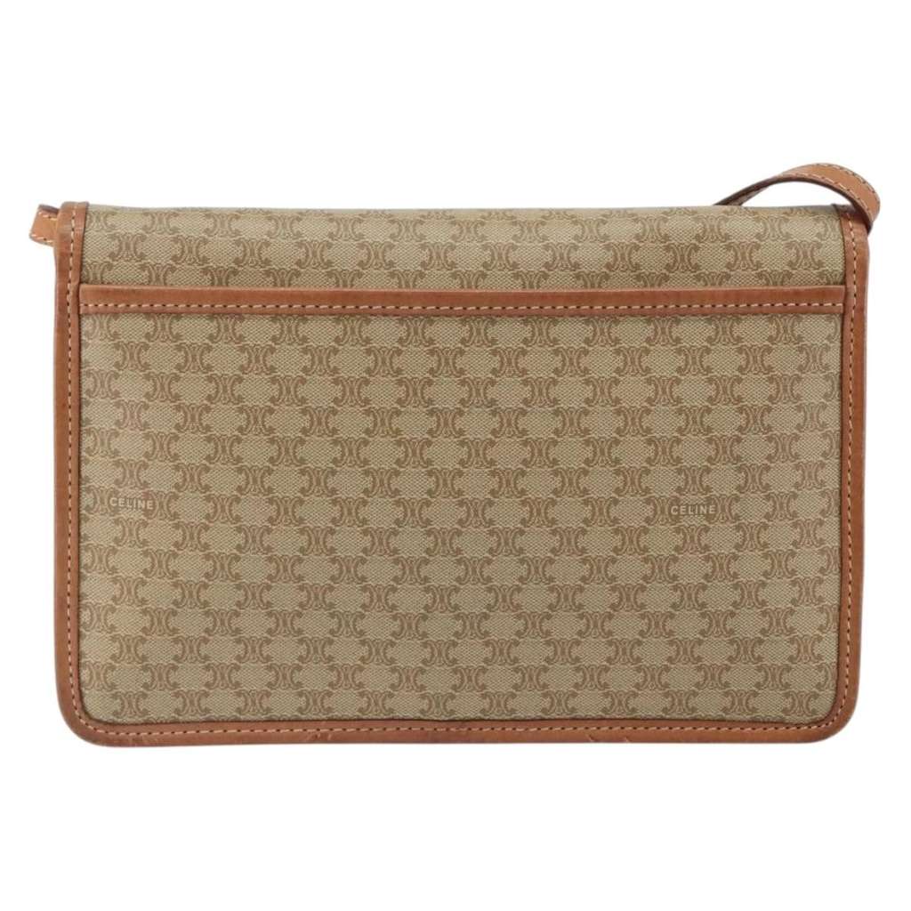 Celine Vintage Macadam Shoulder Bag Beige Canvas Good condition - Back View