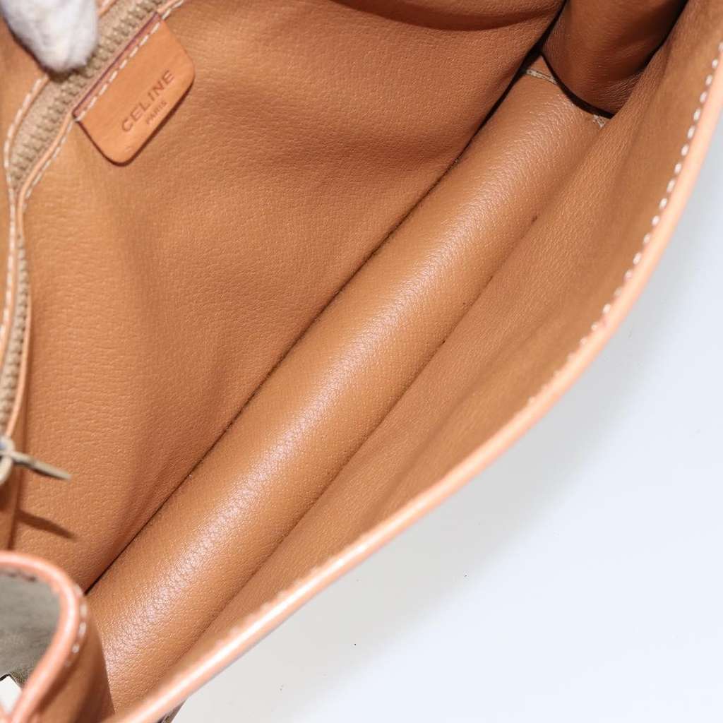 Celine Vintage Macadam Shoulder Bag Beige Canvas Good condition - Box View