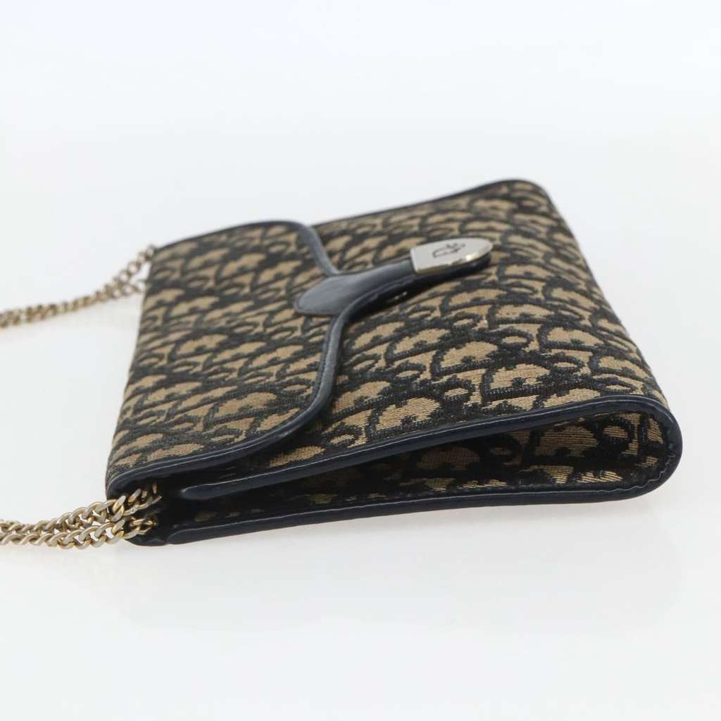 Christian Dior Vintage Trotter Shoulder Bag Navy Canvas Good condition - Inside View