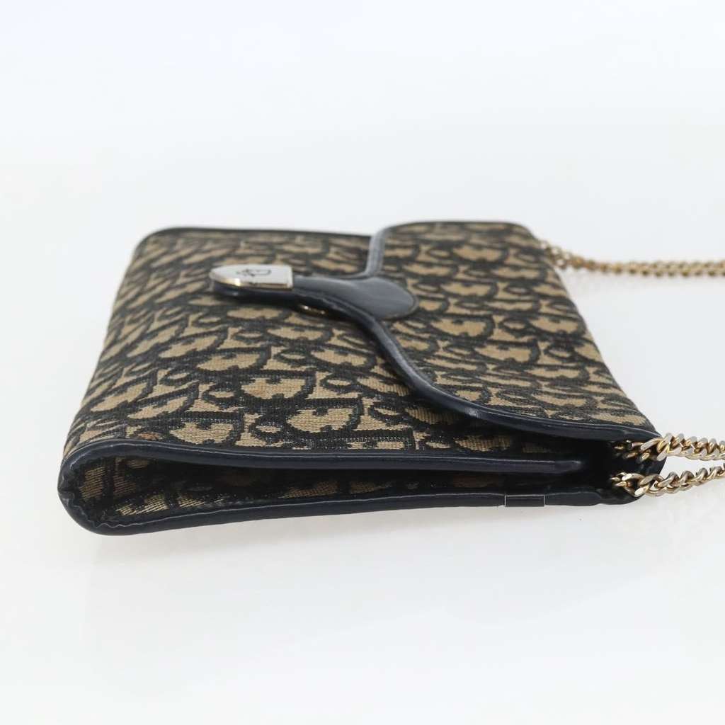 Christian Dior Vintage Trotter Shoulder Bag Navy Canvas Good condition - Model View