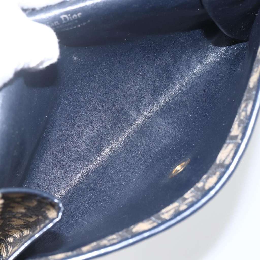 Christian Dior Vintage Trotter Shoulder Bag Navy Canvas Good condition - Box View