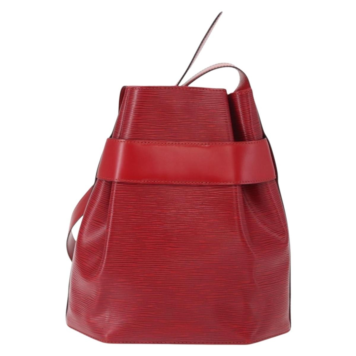 Louis Vuitton Vintage Sac d'Epaule Handbag Red Leather Good condition - Back View