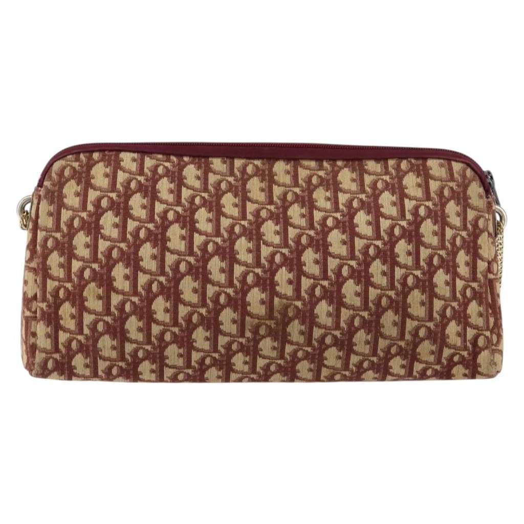 Christian Dior Vintage CD trotter Shoulder bag Red Canvas Good condition - Back View