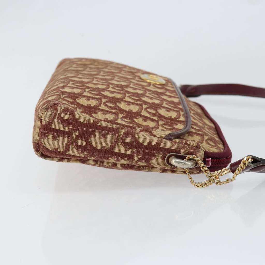 Christian Dior Vintage CD trotter Shoulder bag Red Canvas Good condition - Inside View