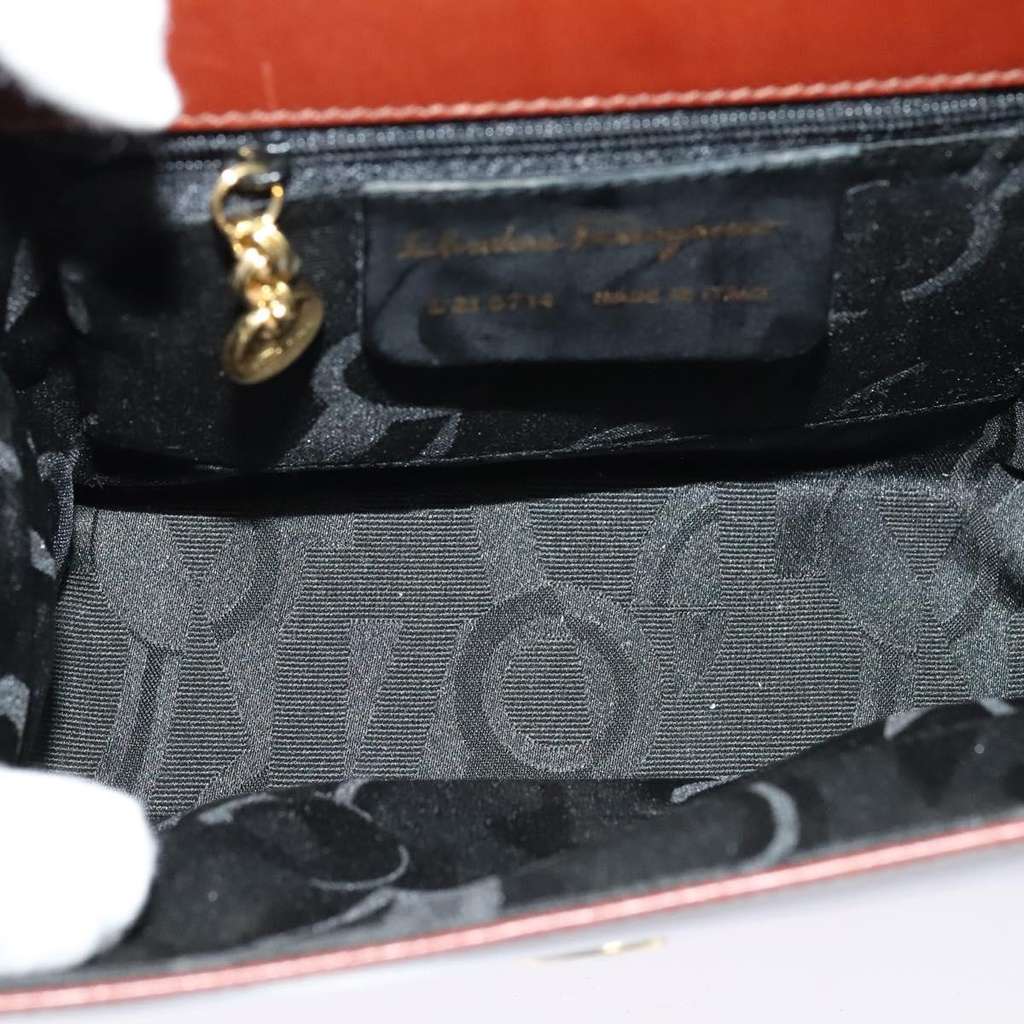 Salvatore Ferragamo Flap Shoulder Bag Brown Leather Good condition - Box View