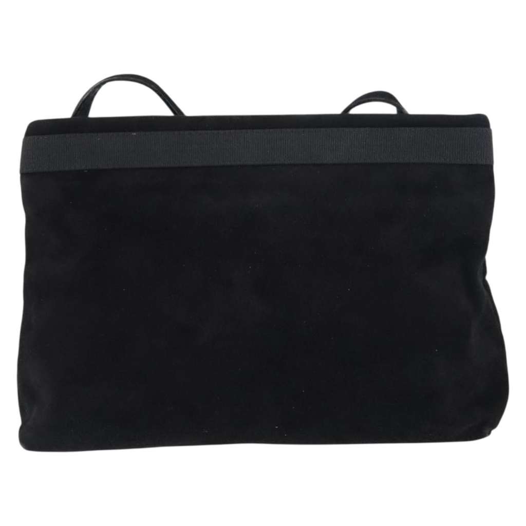 Salvatore Ferragamo Vala Shoulder Bag Black Suede Good condition - Back View