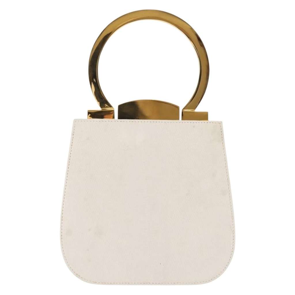 Salvatore Ferragamo Gancini mini handbag White Leather Good condition - Back View