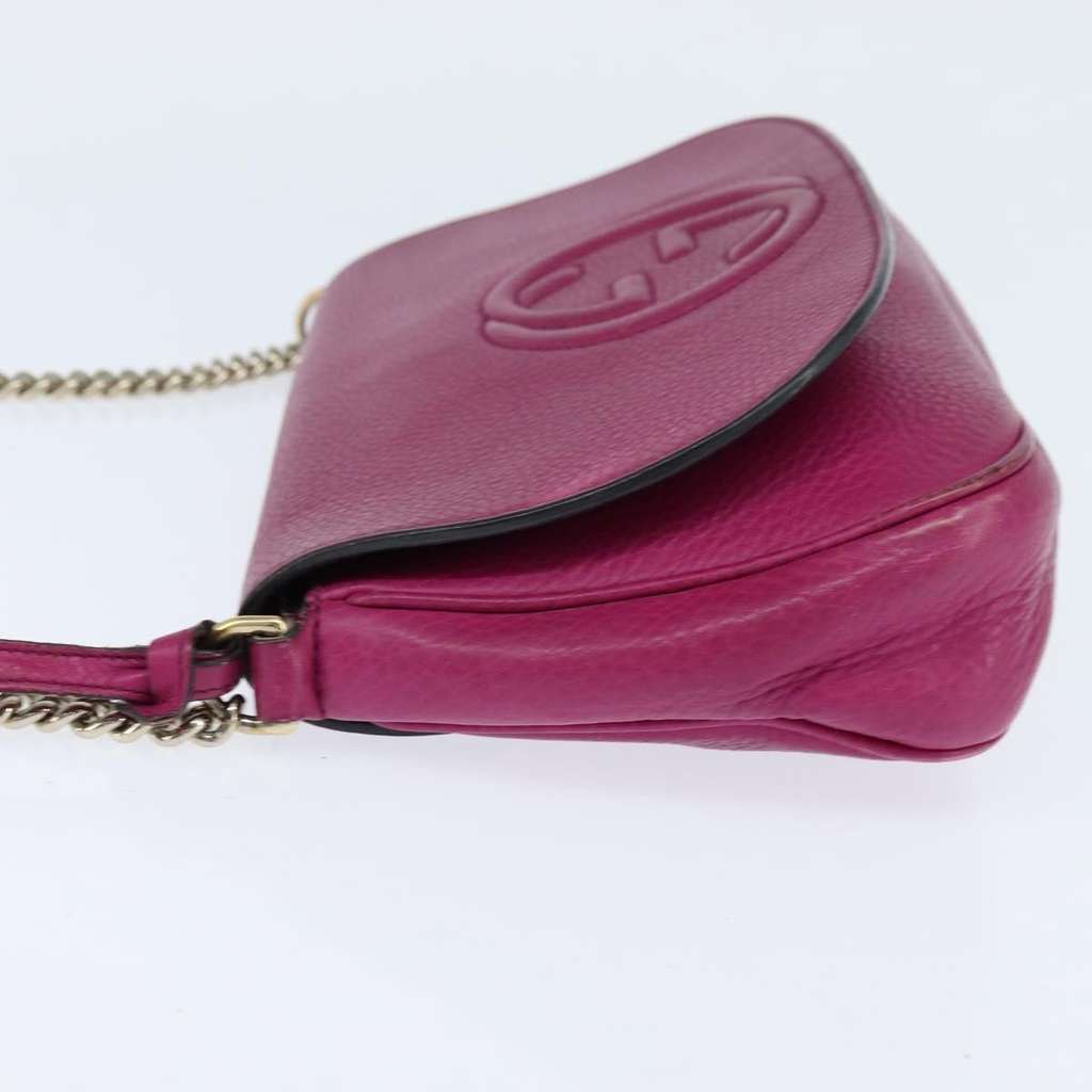 Gucci Soho Chain Crossbody Bag Pink Leather Good condition - Inside View