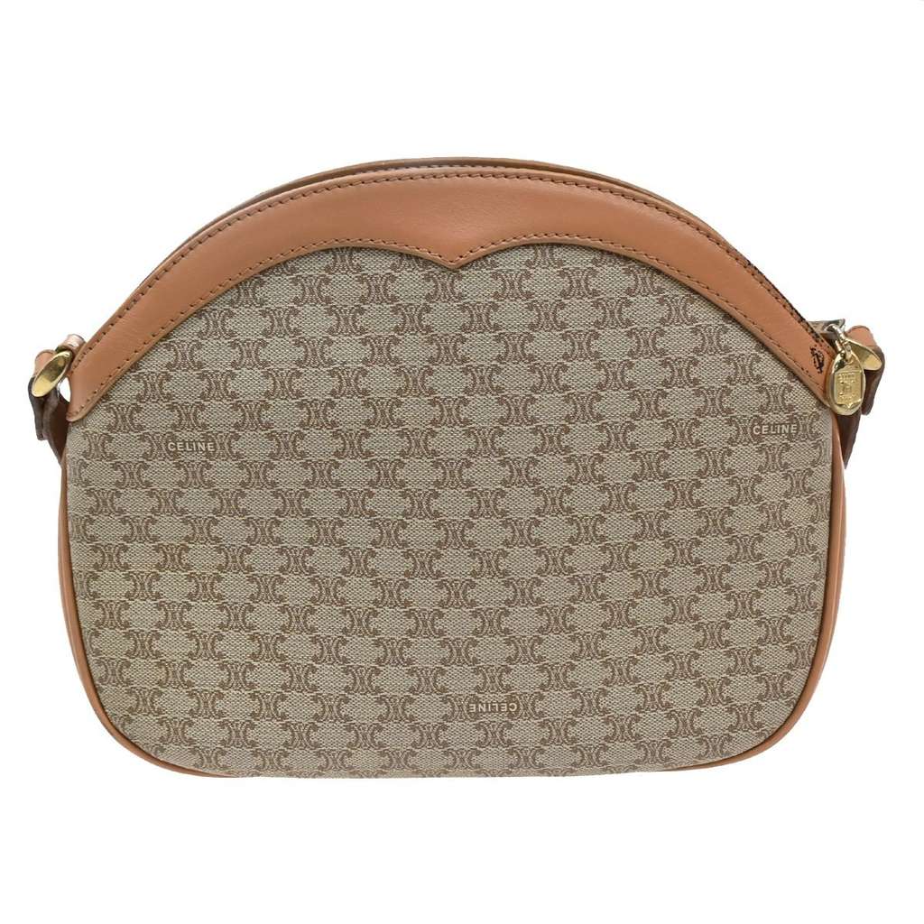 Celine Vintage Macadam Shoulder Bag Brown Canvas Good condition - Back View