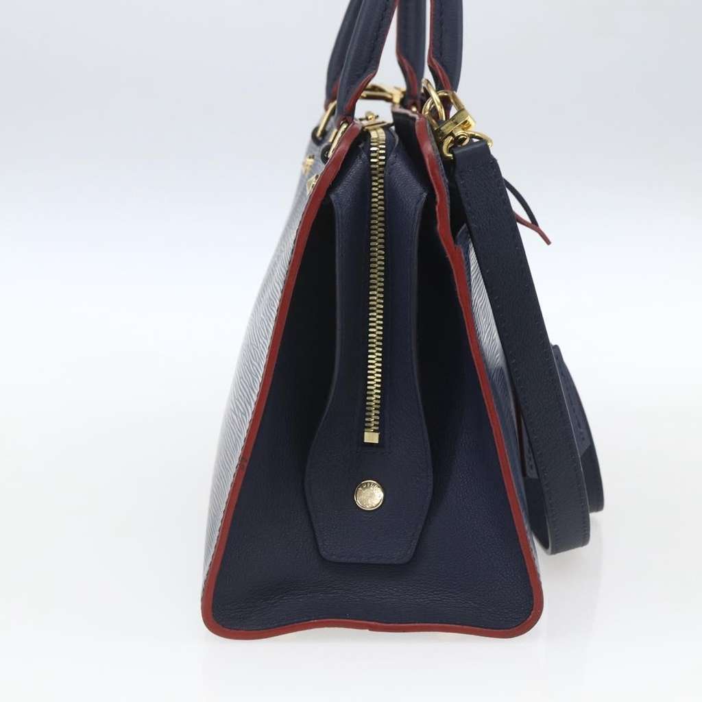 Louis Vuitton Vaneau Handbag Blue Leather Good condition - Inside View