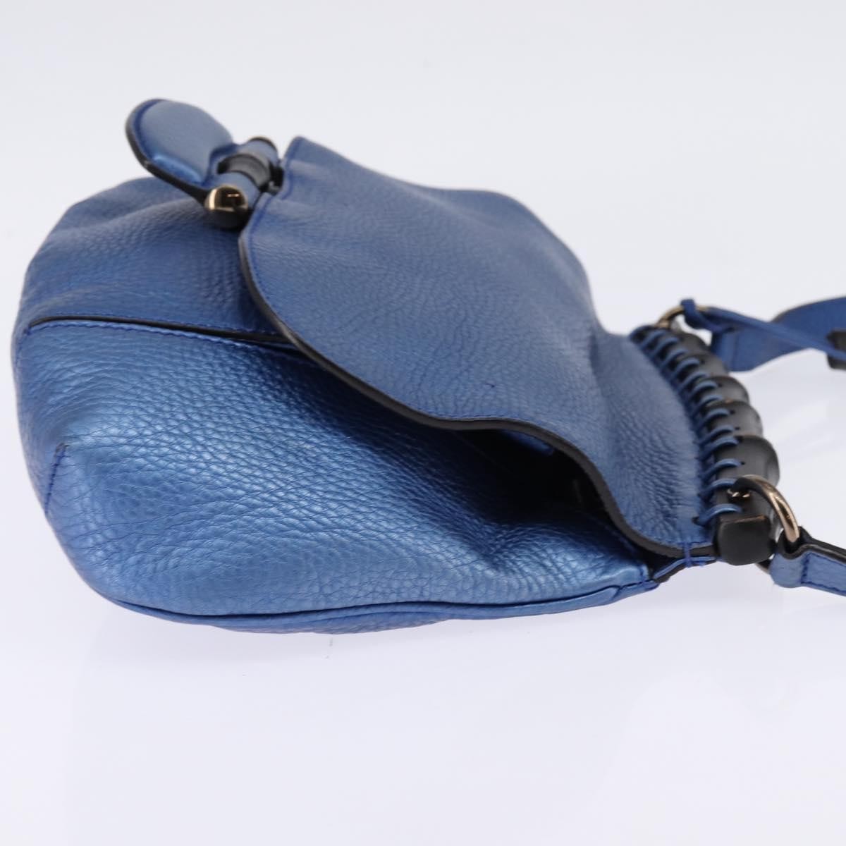 Gucci Nouveau Fringe Crossbody Bag Blue Leather Good condition - Model View