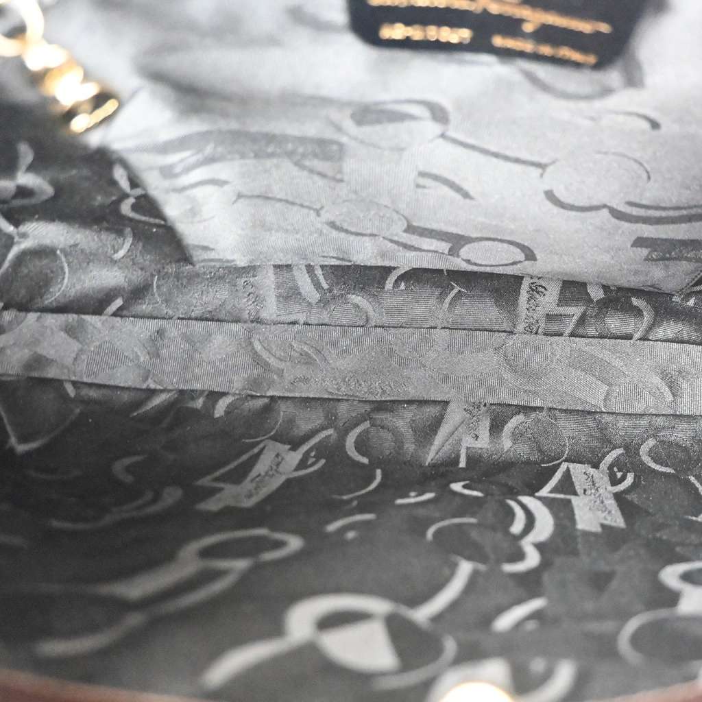 Salvatore Ferragamo Gancini Shoulder Bag Brown Leather Good condition - Box View