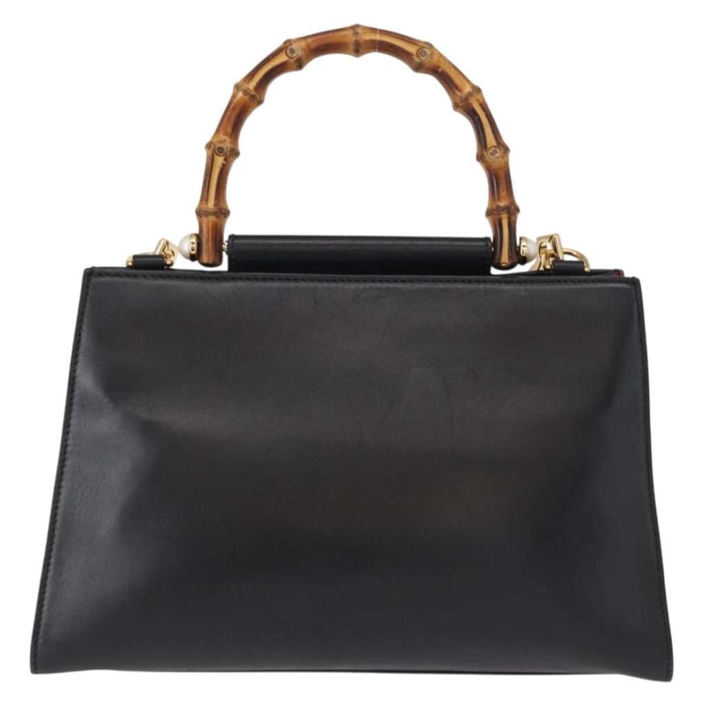Gucci Nymphaea Top Handle Bag Black Leather Good condition - Back View