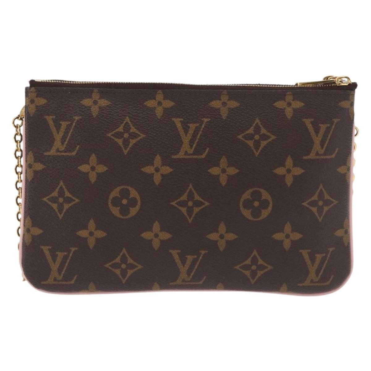 Louis Vuitton Double Zip Pochette Brown Canvas Good condition - Back View