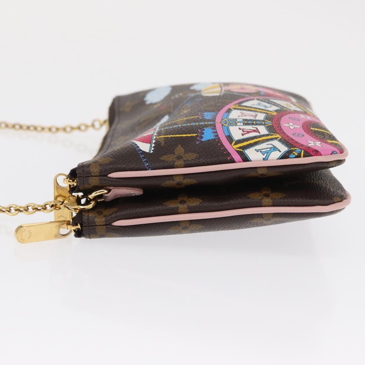 Louis Vuitton Double Zip Pochette Brown Canvas Good condition - Model View