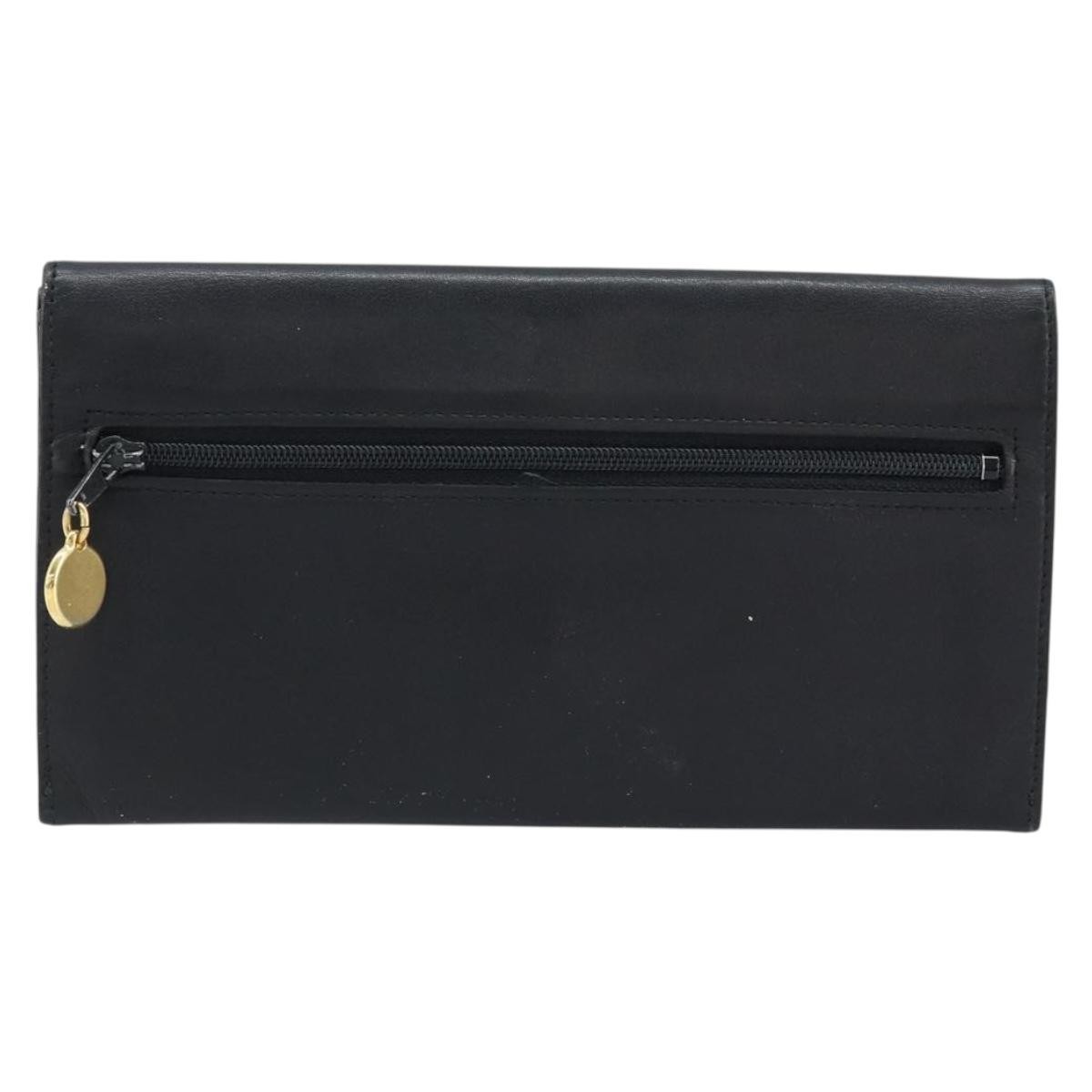 Chanel Vintage Timeless Round Flap Wallet Black Leather Good condition - Back View