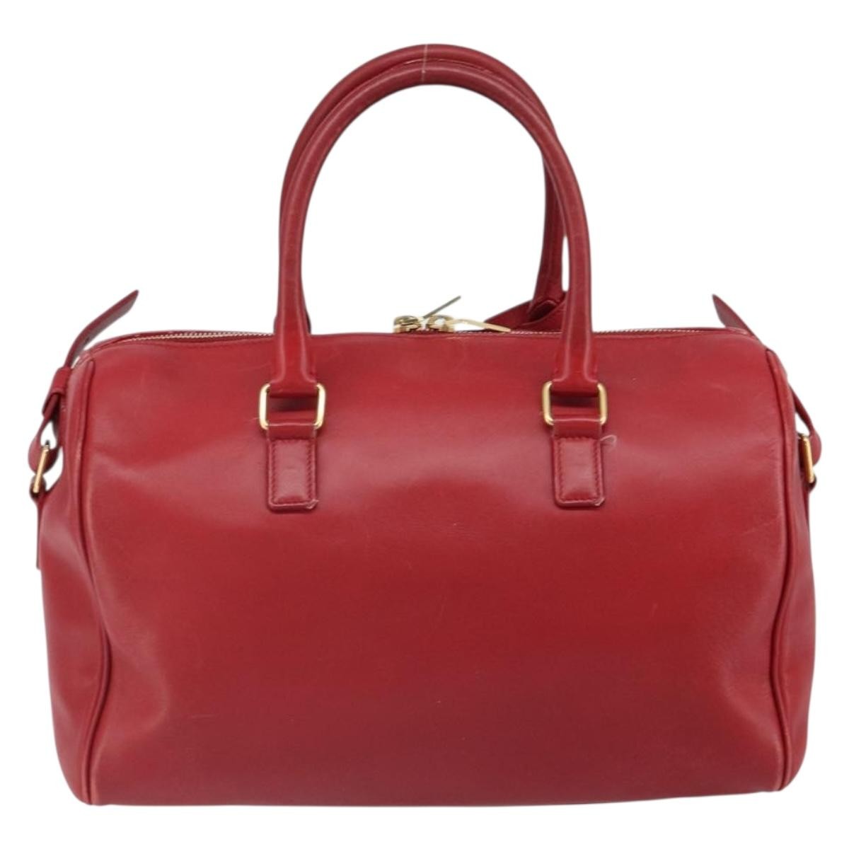 Saint Laurent Classic Duffle Bag Red Leather Fair condition - Back View