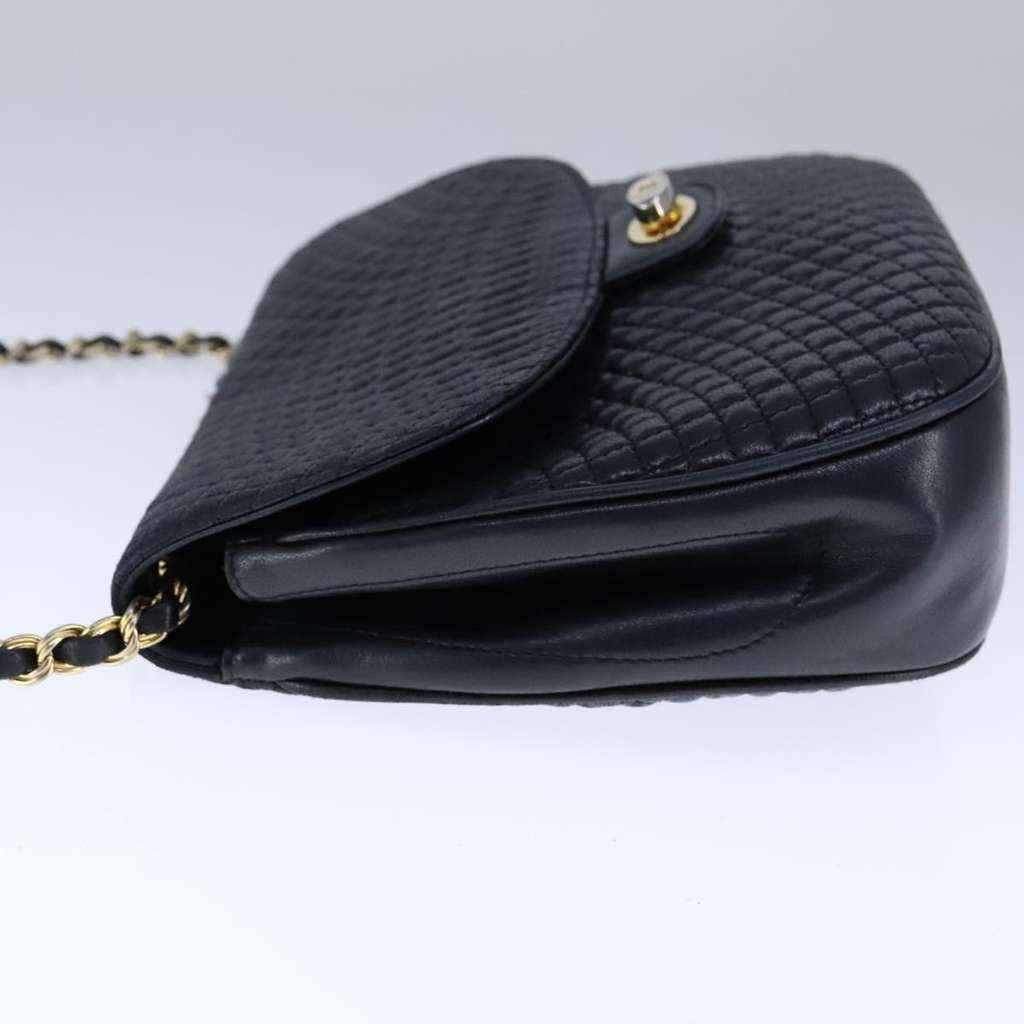 Bally Vintage Chain Shoulder Bag Black Leather Good condition - Inside View
