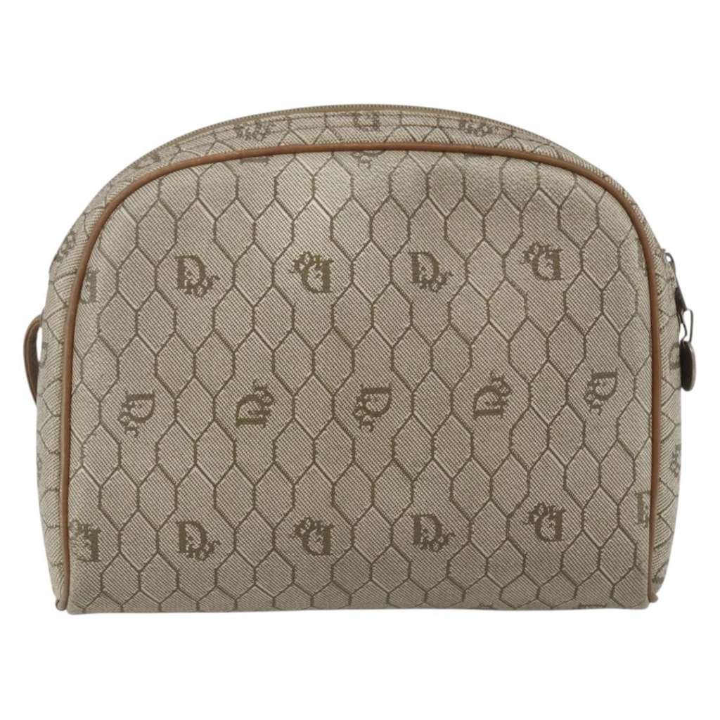 Christian Dior Vintage Honeycomb Shoulder Bag Beige Canvas Fair condition - Back View