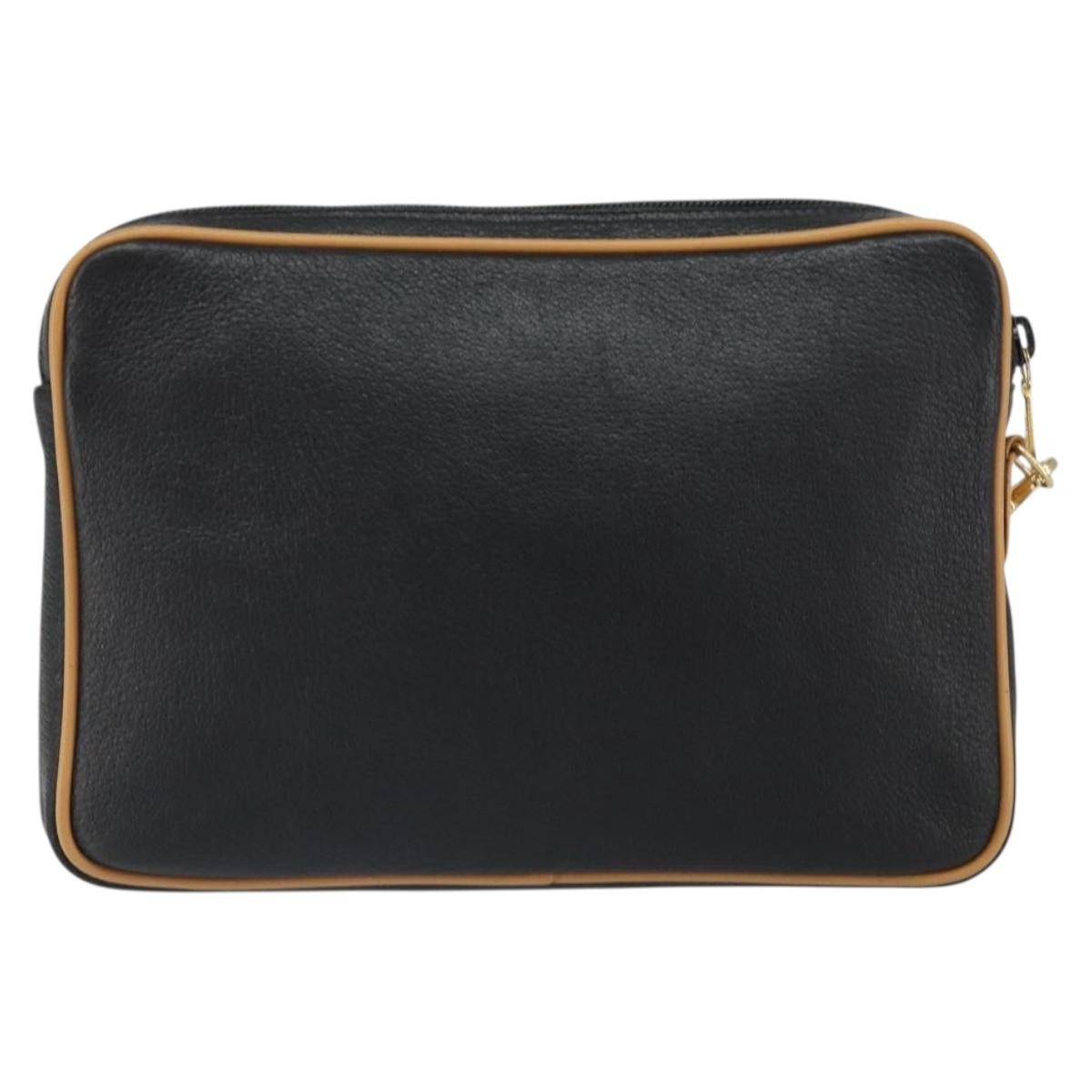 Gucci Vintage clutch Bag Black Leather Good condition - Back View