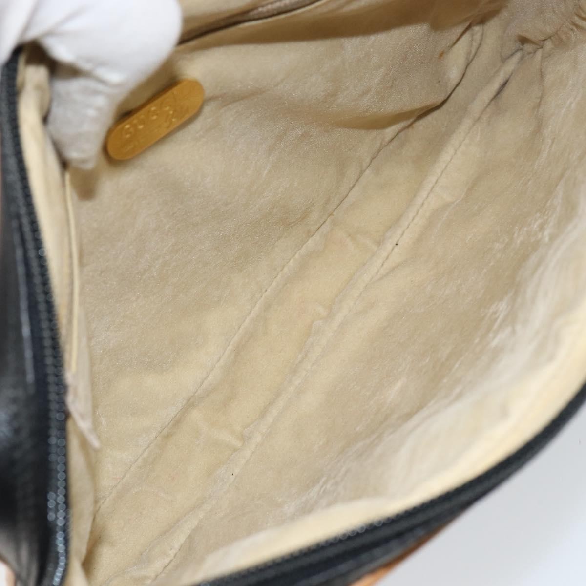 Gucci Vintage clutch Bag Black Leather Good condition - Box View